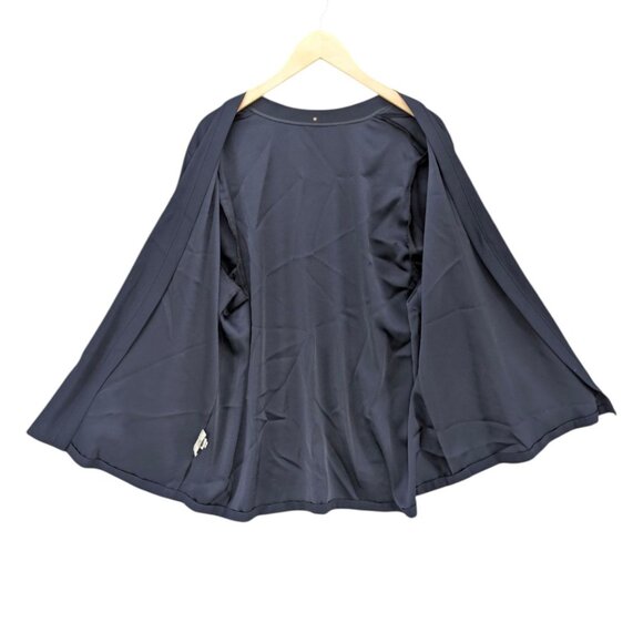 RTW Charleston Open Front Blouse Womens Navy Blue Long Sleeve Flowy Size XXL - Picture 3 of 8